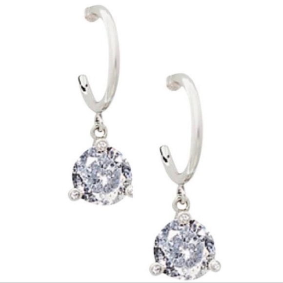 NWT ♠️ Kate Spade Crystal Drop Huggie Earrings - Picture 1 of 6